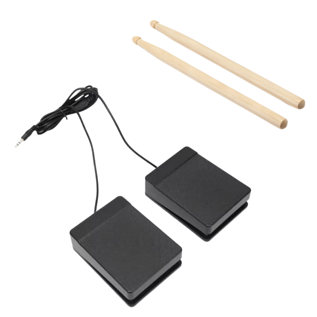 V-TONE RD7 Elektronisk Trommesett – Roll-Up Drum Kit med 7 Pads, Pedaler og Høyttalere