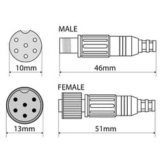 Alpine KWE-CAM6D-kabel for bobil m. camos Kamera