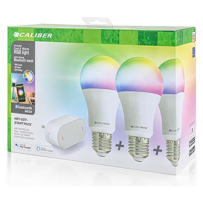 Caliber E27 Smart Home starterpakke LED-pærer hvit/multi