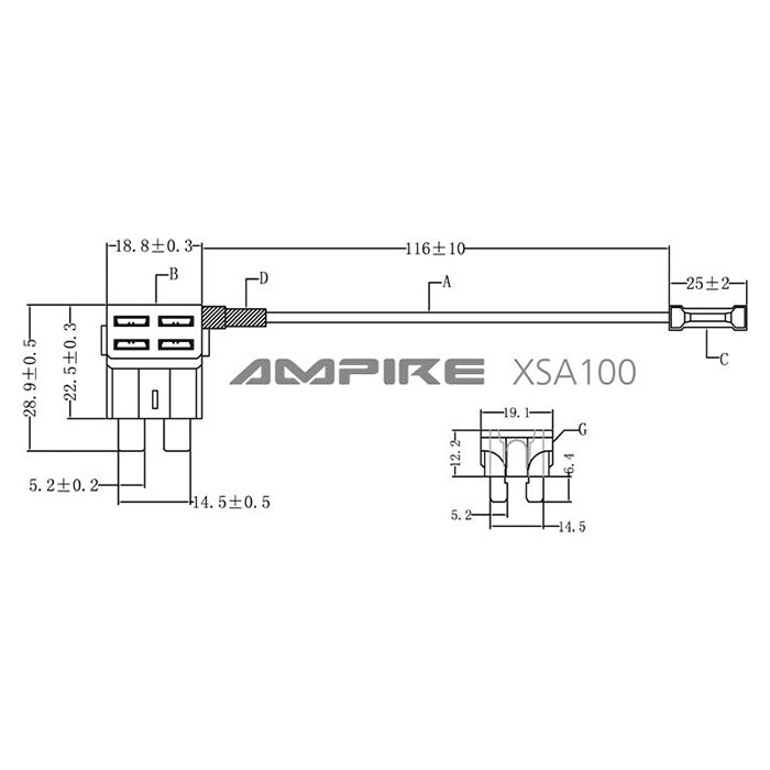 Ampire tapp til ATO-sikring 10A (ACU) - 1 stk.