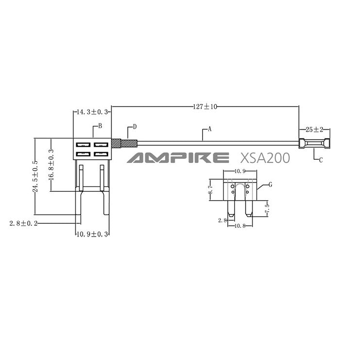 Ampire tapp for Mini ATO-sikring 10A (ACS) - 1 stk.