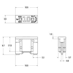 Ampire tapp for lavprofil-mini-sikring 10A (ACN) - 1 stk