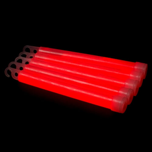 25 stk. Glowsticks 6'' med snor (Rød)