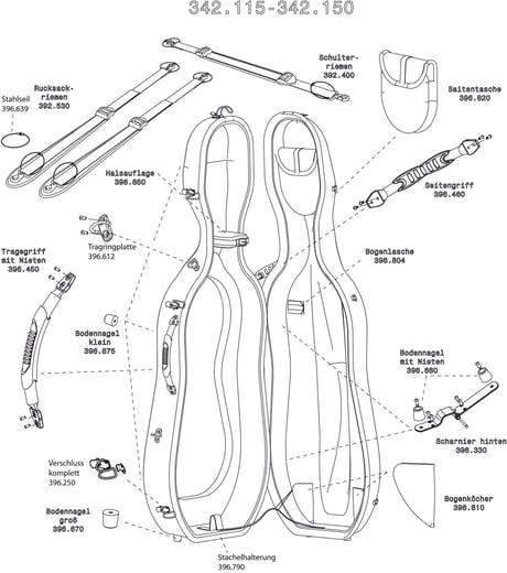 GEWA Celloer-kasse Idea Original Carbon 2.9 - bunnnagle, stor