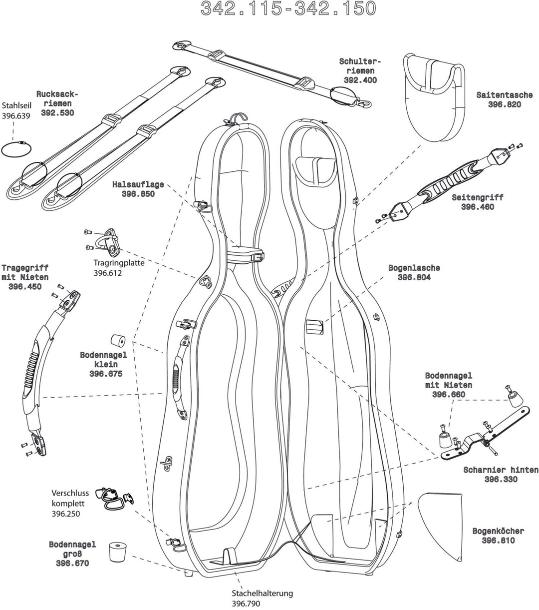 GEWA Cello-etui Idea Original Carbon 2.9 - lager-ringplate