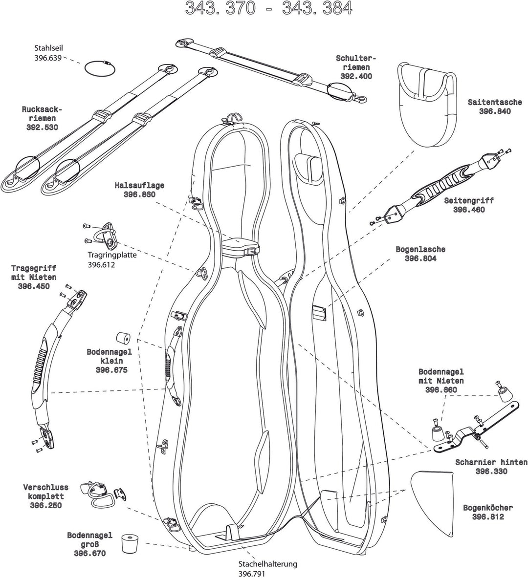 GEWA Celloer-kasse Idea Original Carbon 2.9 - bunnnagle, stor