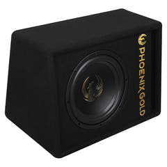 Phoenix Gold 10" aktiv subwoofer med kabler og fjernkontroll