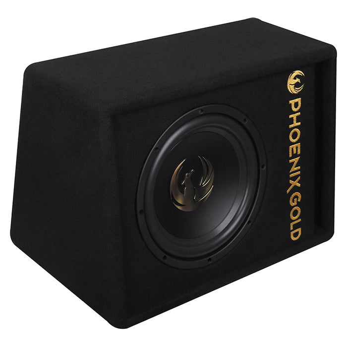 Phoenix Gold 10" aktiv subwoofer med kabler og fjernkontroll