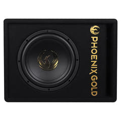 Phoenix Gold 10" aktiv subwoofer med kabler og fjernkontroll