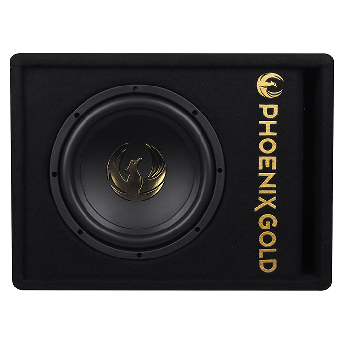 Phoenix Gold 10" aktiv subwoofer med kabler og fjernkontroll