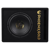 Phoenix Gold 10" aktiv subwoofer med kabler og fjernkontroll