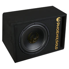 Phoenix Gold 12" aktiv subwoofer med kabler og fjernkontroll