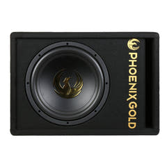 Phoenix Gold 12" aktiv subwoofer med kabler og fjernkontroll