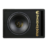 Phoenix Gold 12" aktiv subwoofer med kabler og fjernkontroll