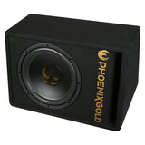Phoenix Gold 12" aktiv subwoofer med kabler og fjernkontroll