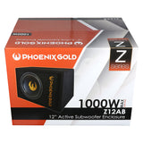 Phoenix Gold 12" aktiv subwoofer med kabler og fjernkontroll
