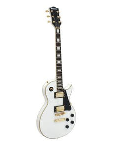 DiMavery LP -520 elektrisk gitar, hvit / gull