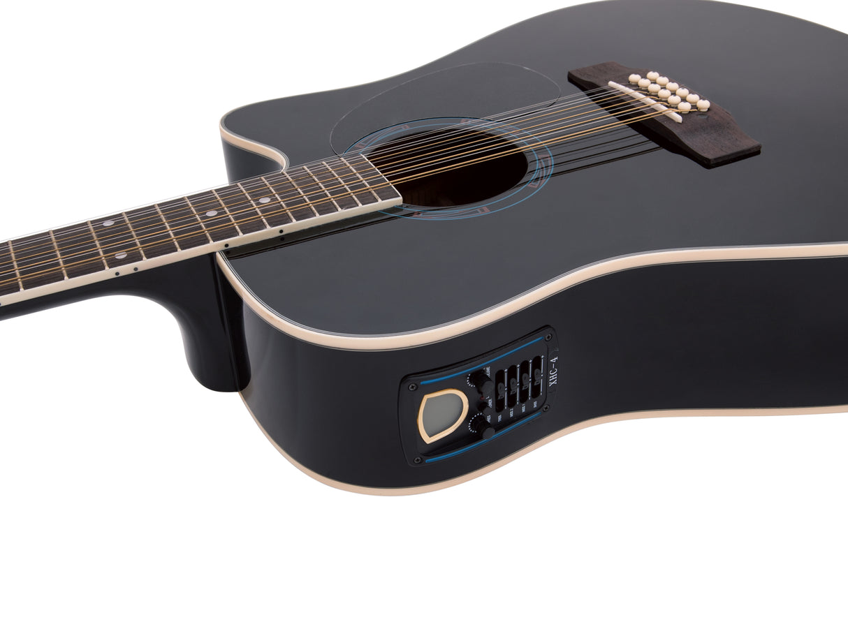 DiMavery DR-612 Western gitar 12-strengs - svart