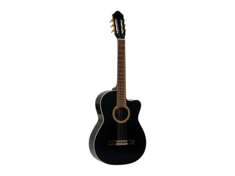 DiMavery CN-600E klassisk gitar, svart