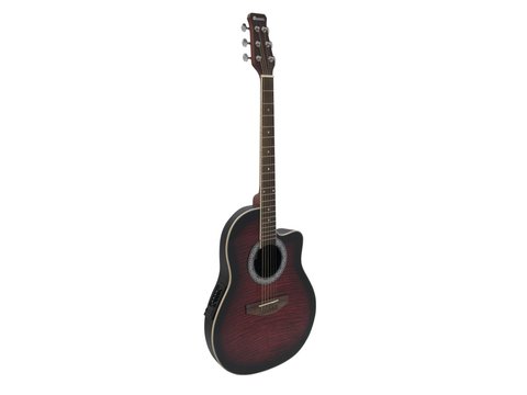DiMavery RB-300 Roundback gitar - Rød