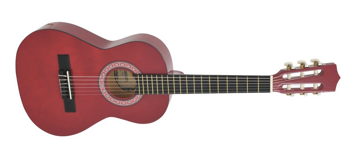 DiMavery AC-303 klassisk spansk gitar 1/2 (rød)