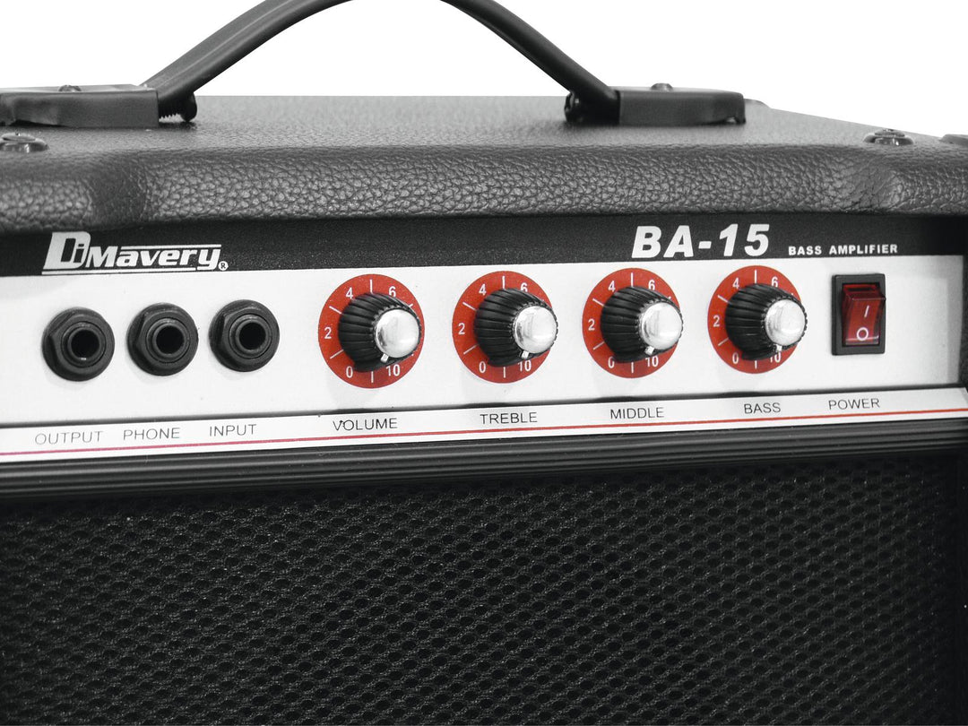 DiMavery BA-15 Bassforsterker 15W Sort
