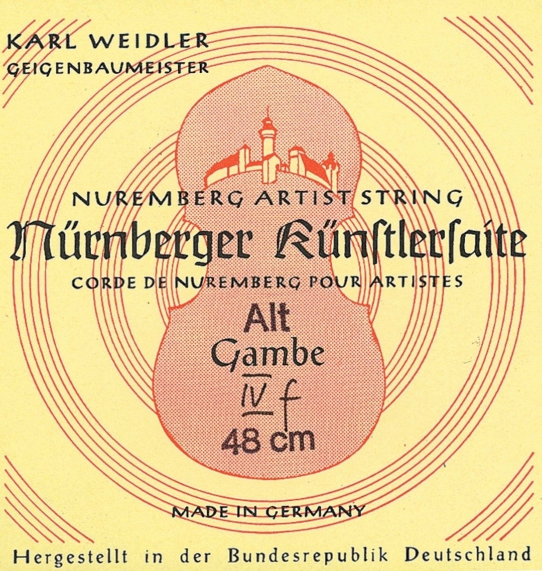 Nürnberger viola da gambe-strenger Kuenstler taukjerne, kromstål omviklet - D'