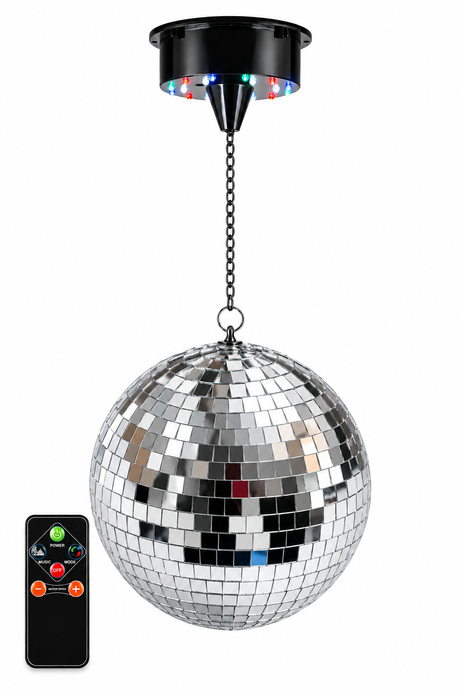 Light4Me Speilkule 20 cm med LED, Motor og Fjernkontroll