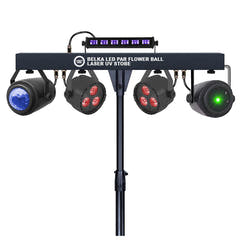 LIGHT4ME T-BAR LED PAR BLOMSTERKULE LASER UV STROBE diskotekbelysning multieffekt