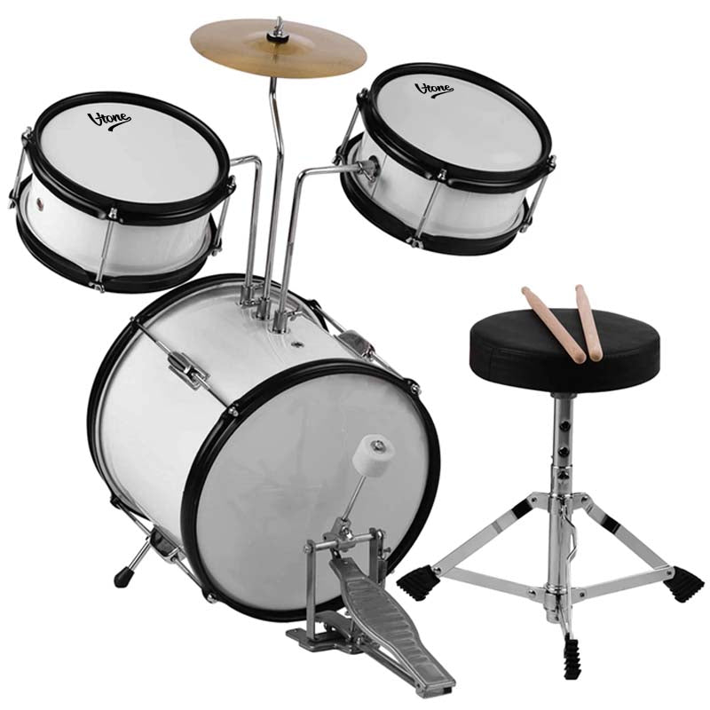 V-TONE VD Junior WH barnetrumsett – hvitt akustisk trommesett for barn