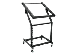 OMNITRONIC Rackstativ 12U/10U justerbart på hjul