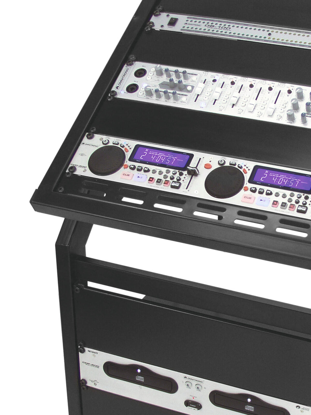 OMNITRONIC Rackstativ 12U/10U justerbart på hjul