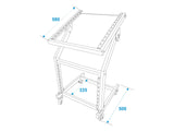 OMNITRONIC Rack Stand 12U/10U adjustable on Wheels