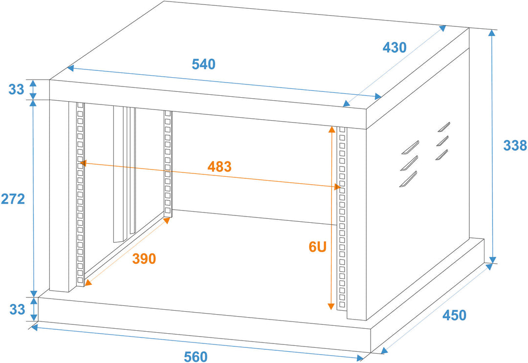 ROADINGER stålrack SR-19, 6U