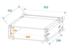 ROADINGER Effect Rack CO DD, 3U, 24cm dyp, svart