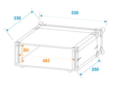 ROADINGER Effect Rack CO DD, 5U, 24cm dypt, svart