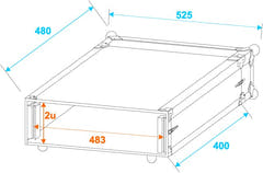 Roadinger Effect Rack CO DD 2 enhet (40 cm dyp)