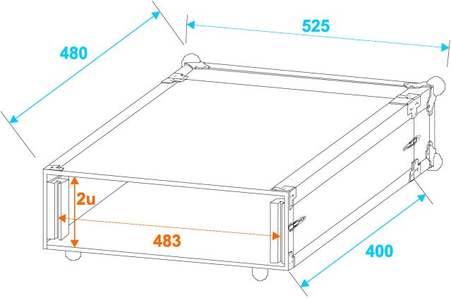 Roadinger Effect Rack CO DD 2 enhet (40 cm dyp)