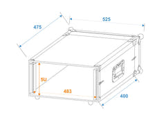 ROADINGER Effect Rack CO DD, 5U, 40 cm dyp, svart