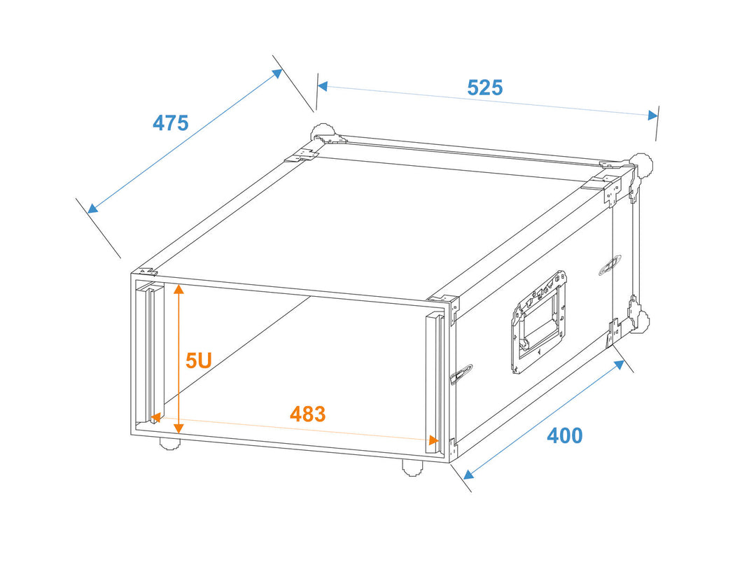 ROADINGER Effect Rack CO DD, 5U, 40 cm dyp, svart