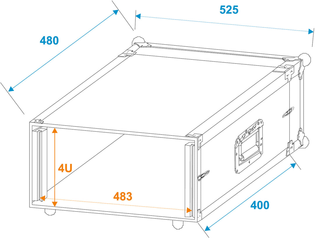 ROADINGER Effect Rack CO DD, 4U, 38cm dypt, svart