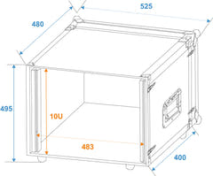 ROADINGER Effect Rack CO DD, 10U, 38cm dyp, svart