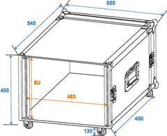 Amplifier Rack 8 Unit 45cm with wheels