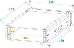 ROADINGER forsterkerrack PR-1, 2U, 47cm dyp