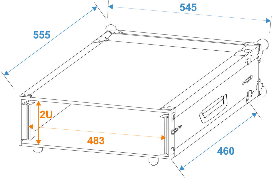 ROADINGER forsterkerrack PR-1, 2U, 47cm dyp