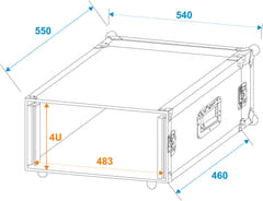 ROADINGER forsterkerrack PR-2, 4U, 47 cm dypt