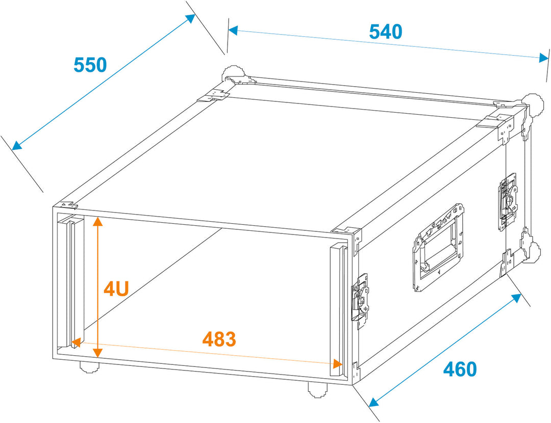 ROADINGER forsterkerrack PR-2, 4U, 47 cm dypt
