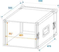 ROADINGER forsterkerrack PR-2, 8U, 47cm dyp