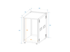 ROADINGER forsterkerreol PR-2ST, 18U, 57cm med hjul