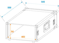 ROADINGER forsterkerrack PR-1, 3U, 47 cm dypt